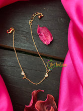 Gold Daily Wear AD Stone Bracelet Chain-Twin Hearts-G4175
